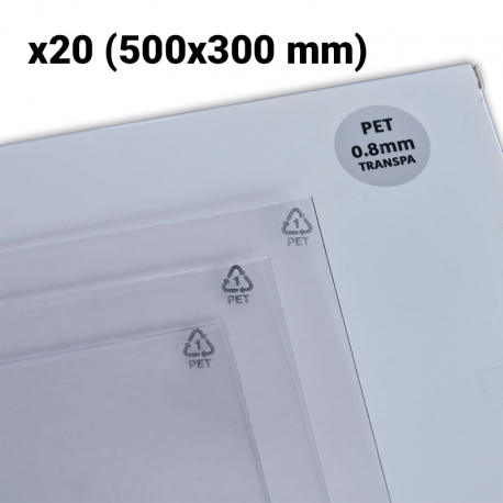 Feuilles de rechange - PET 500x300 mm 0.8 mm